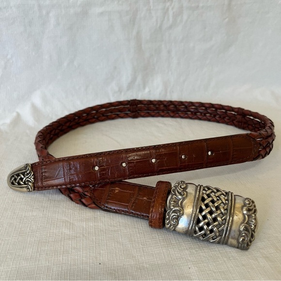 Vintage Brighton Brown Leather Rope Belt 1995 main image 4